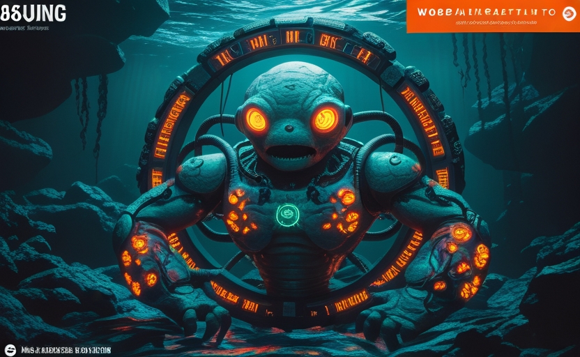 Boss zombie bạch tuộc Zombie Party hệ số nhân 800x nổ tung trong ánh sáng cam và teal